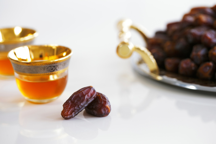Dried dates and Arabic tea for Ramadan