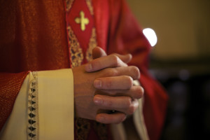 Catholic priest in robes