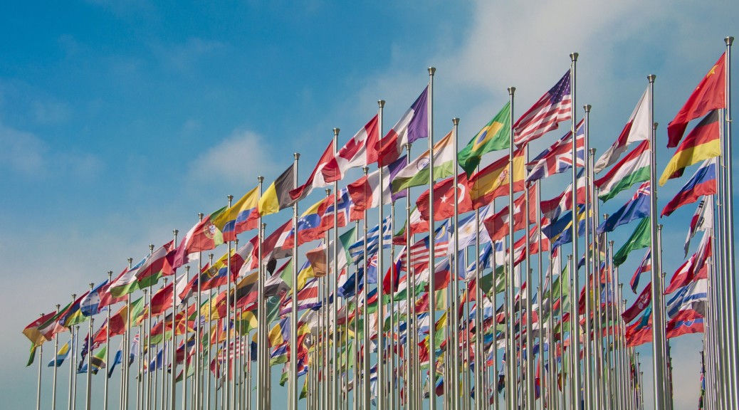United Nations Peacekeeping display of flags