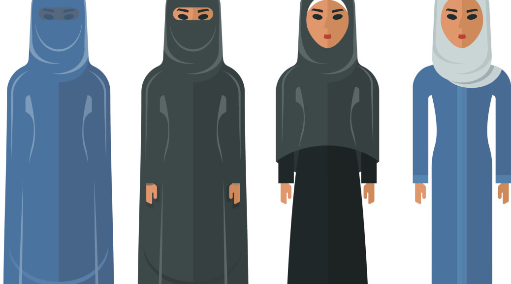 Chart Showing difference between the different styles of Muslim dress