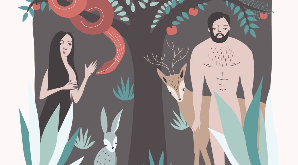 Adam and Eve in the Garden of Eden.