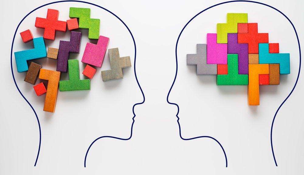 Two brains are represented by blocks: one is rationalizing, the other living