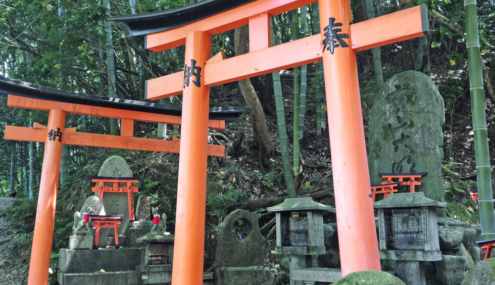 The first structure you’ll encounter on a trip to a Shinto shrine is the torii, a tall red gate at the shrine compound’s entrance.