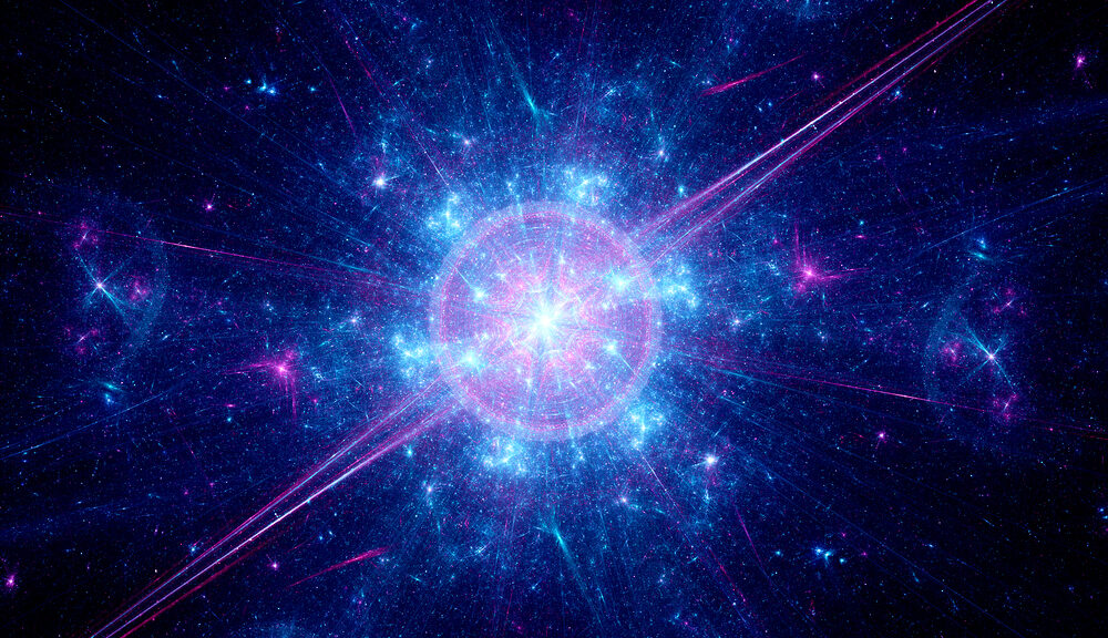 A computer-generated image of the Big Bang.